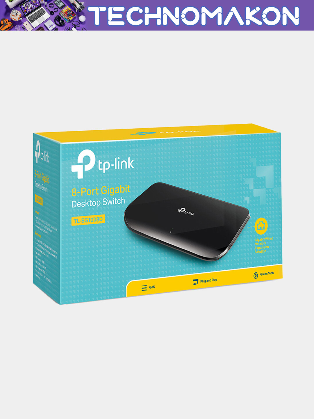 8 портовый гигабитный настольный коммутатор Tp - Link TL - SG1008D — фото 1