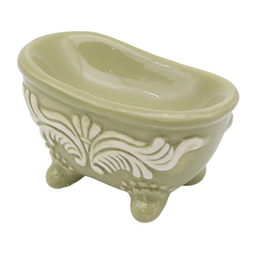 Подставка декоративная миниатюра 'Ванна', 7*4 см, полистоун, зеленая, Astra&Craft — фото 1