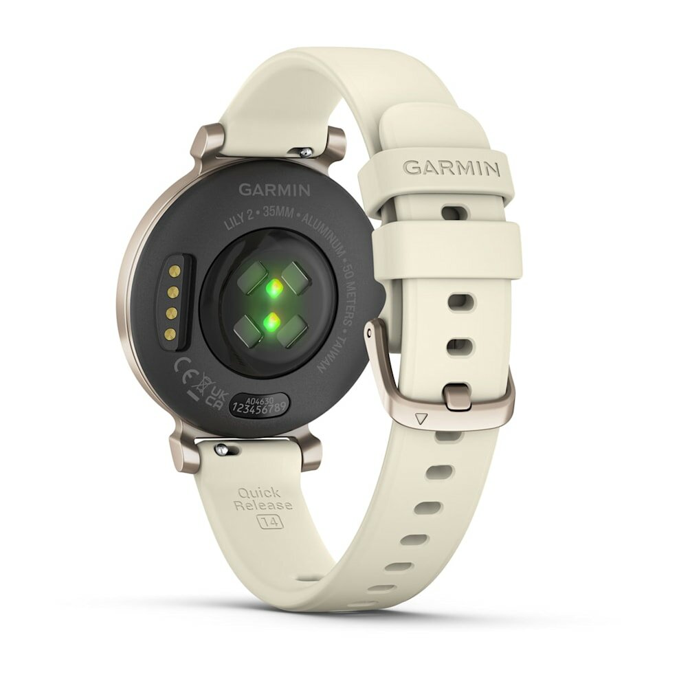 Обзор: Часы Garmin Lily 2 с безелем цвета кремовое золото, силиконовый ремешок цвета кокоса (010-02839-00)