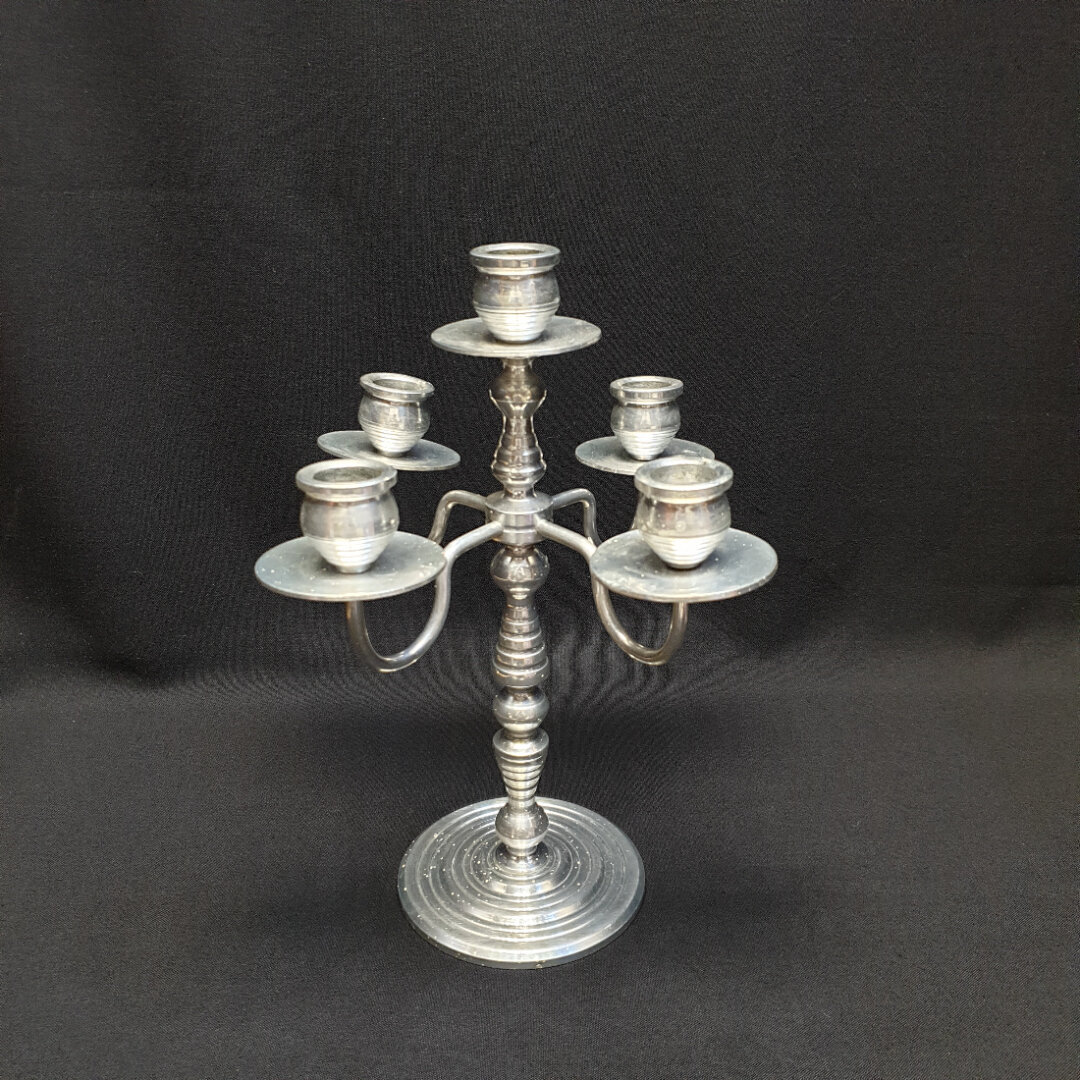 Подсвечник канделябр на 5 свечей алюминий высота 29 см винтаж