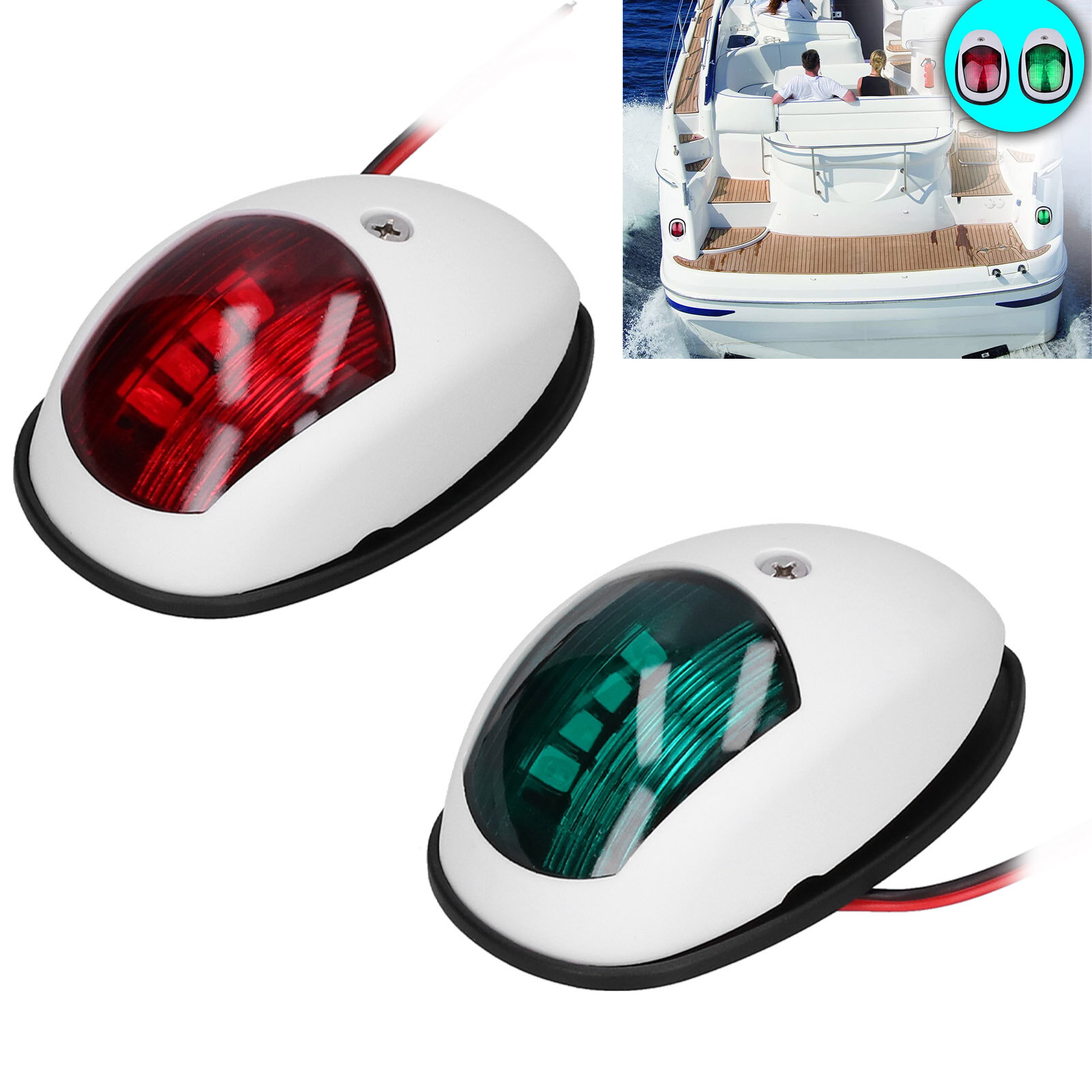 2 шт. светодиодный навигационный фонарь для лодки красный/зеленый сигнальная лампа IP65 водонепроницаемый ABS для яхт морской пехоты 10 В‑30 В