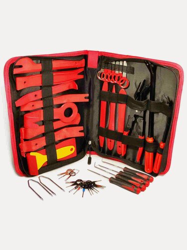 Изображение товара Набор инструментов съемники для снятия клипс / пистонов обшивки автомобильный (43 предмета) belais #21808