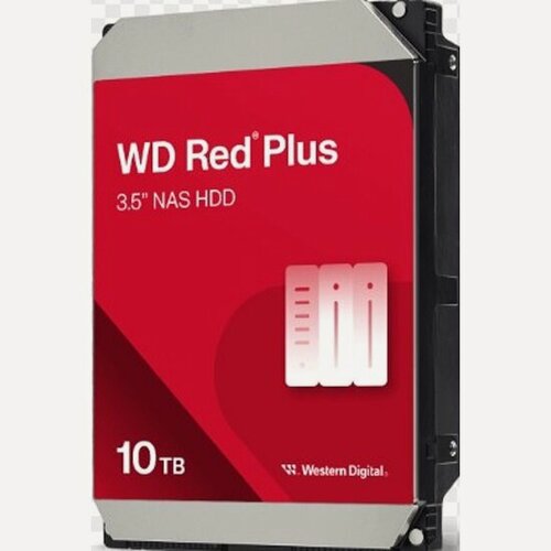Изображение товара Жесткий диск Western Digital 3.5" WD Red Plus 10 ТБ, SATA III, 512 Mb, 7200 rpm CMR (WD100EFGX)