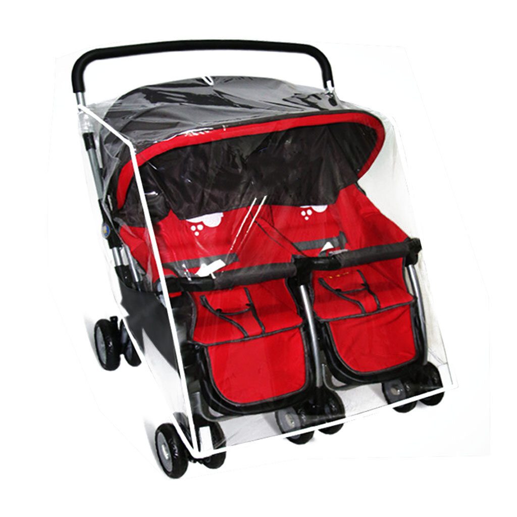 Universal Rain Cover for Strollers Protect from for Sun Dust Snow Side by Side/Tandem for Toddler for Wind Ventilation