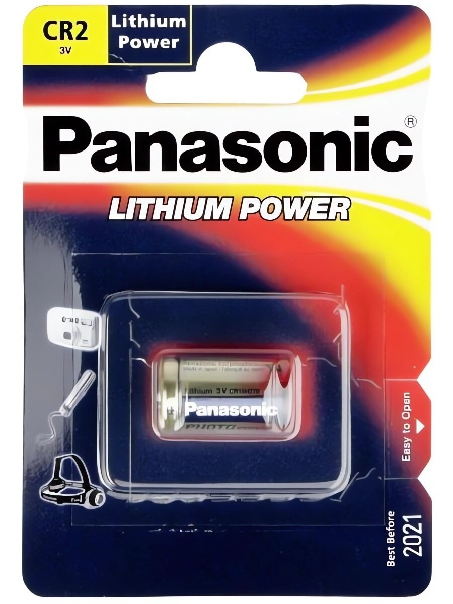 Батарейка Panasonic Lithium Power CR2 BL1, CR-2L/1B (литиевая, напряжение: 3 В, емкость: 850 мАч)