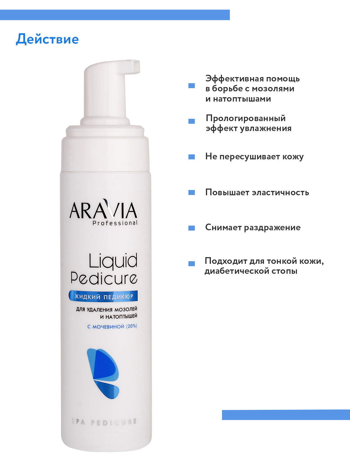 Пенка Для Ухода За Больными ARAVIA Пенка-размягчитель для удаления мозолей и натоптышей с мочевиной (20%) Liquid Pedicure, 200 мл