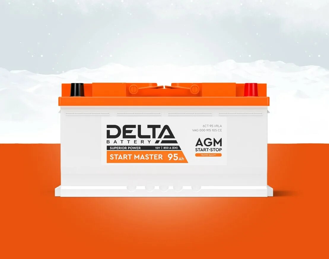 Аккумулятор Delta 6CT-95, гелевый, 12В, 95 Ач, 353x175x190 мм