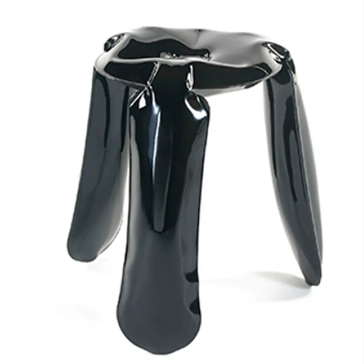 Табурет из полированной нержавеющей стали в стиле Chippensteel Stool (черный маленький 15*22 см)
