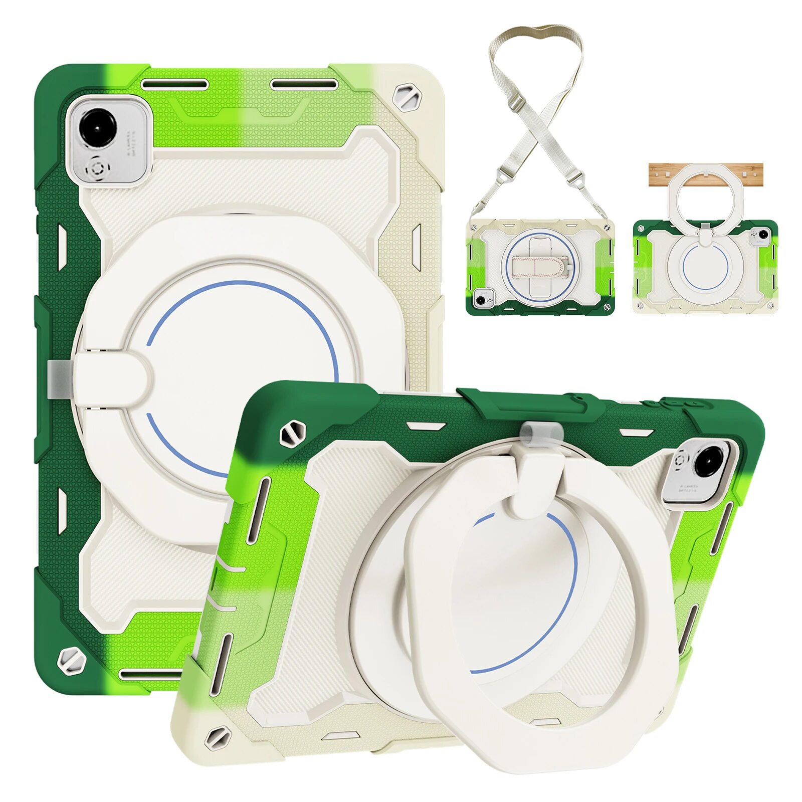 Чехол силиконовый для Huawei Honor Pad X9a X9 X8 Зеленый, Honor Pad X8a 2024, RB Green-With Strap