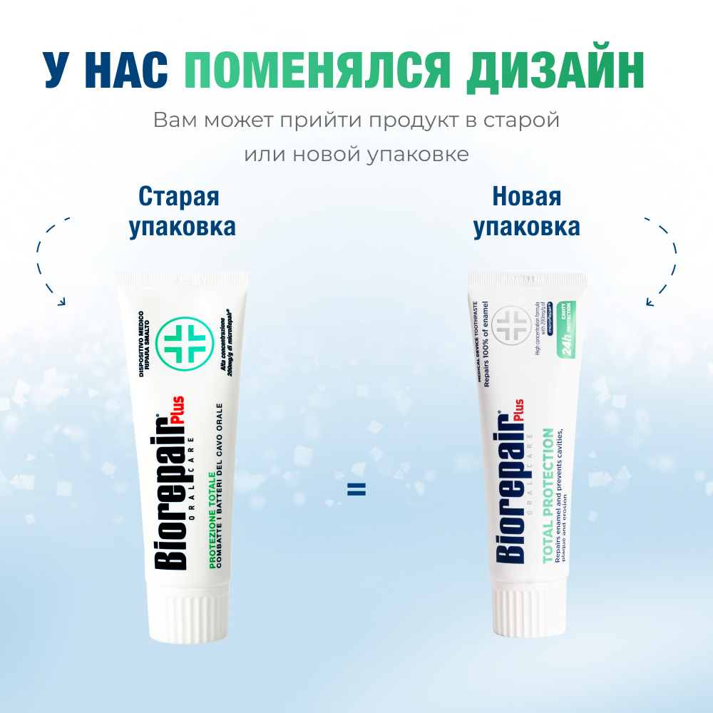 Зубная паста Biorepair Plus Total Protection, защита эмали, 75 мл — фото 1