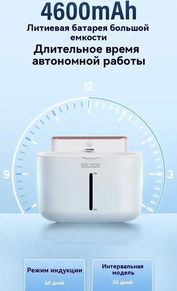 Изображение Xiaomi Поилка фонтанчик автоматическая для кошек и собак питьевой с датчиком движения