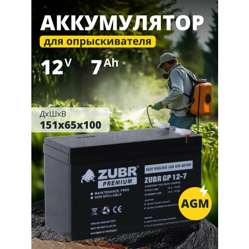 Аккумулятор для ибп 12v 33 Ah ZUBR AGM M6/T14 компьютеров, котлов