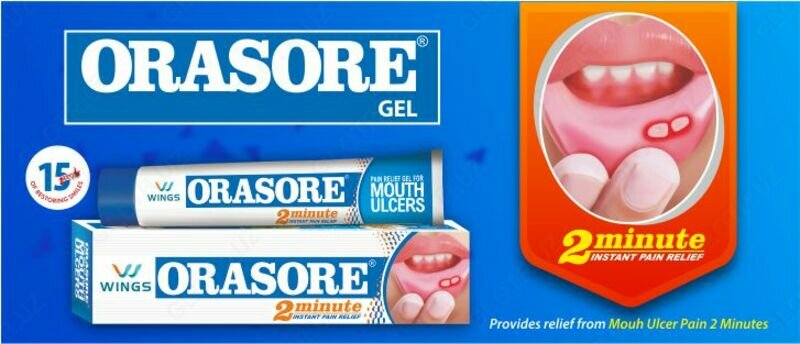 Картинки Гель Орасор для полости рта, при стоматите, язвах Orasore Mouth Ulcer Relief Gel 12г.