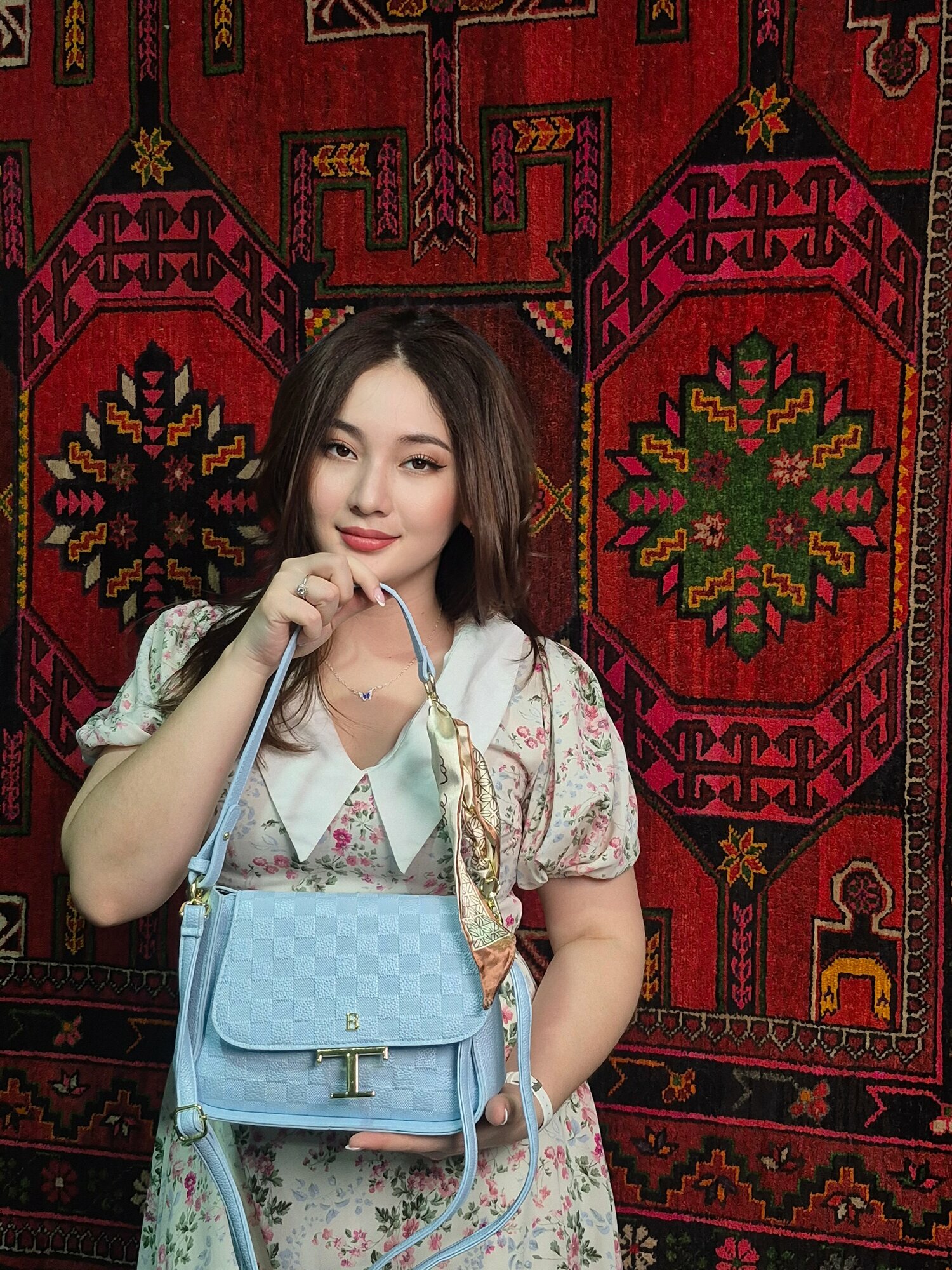 Сумка  Сумка женская, фактура гладкая, Голубая — фото 1