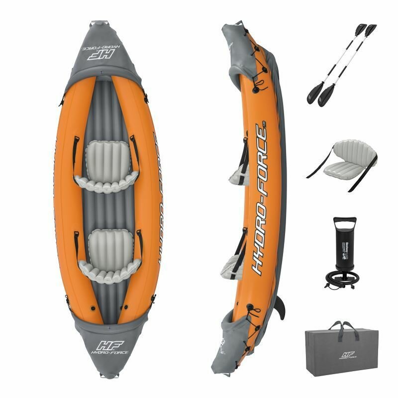 Каяк двухместный BESTWAY Rapid X2 321х88см Арт.65077 / Лодка надувная для рыбалки байдарка