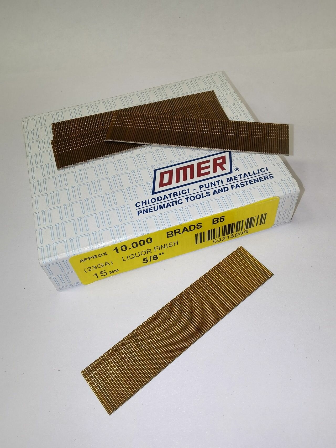 Микрошпилька со шляпкой (микроштифт) B6/15 Omer, 15 мм, сечение 0,64 мм, GA23