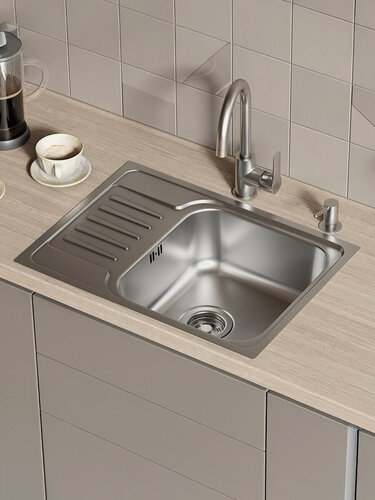 Изображение товара Мойка IDDIS Саунд (Sound) SND60SDi77 нержавеющая сталь шелк с крылом 605*440*180