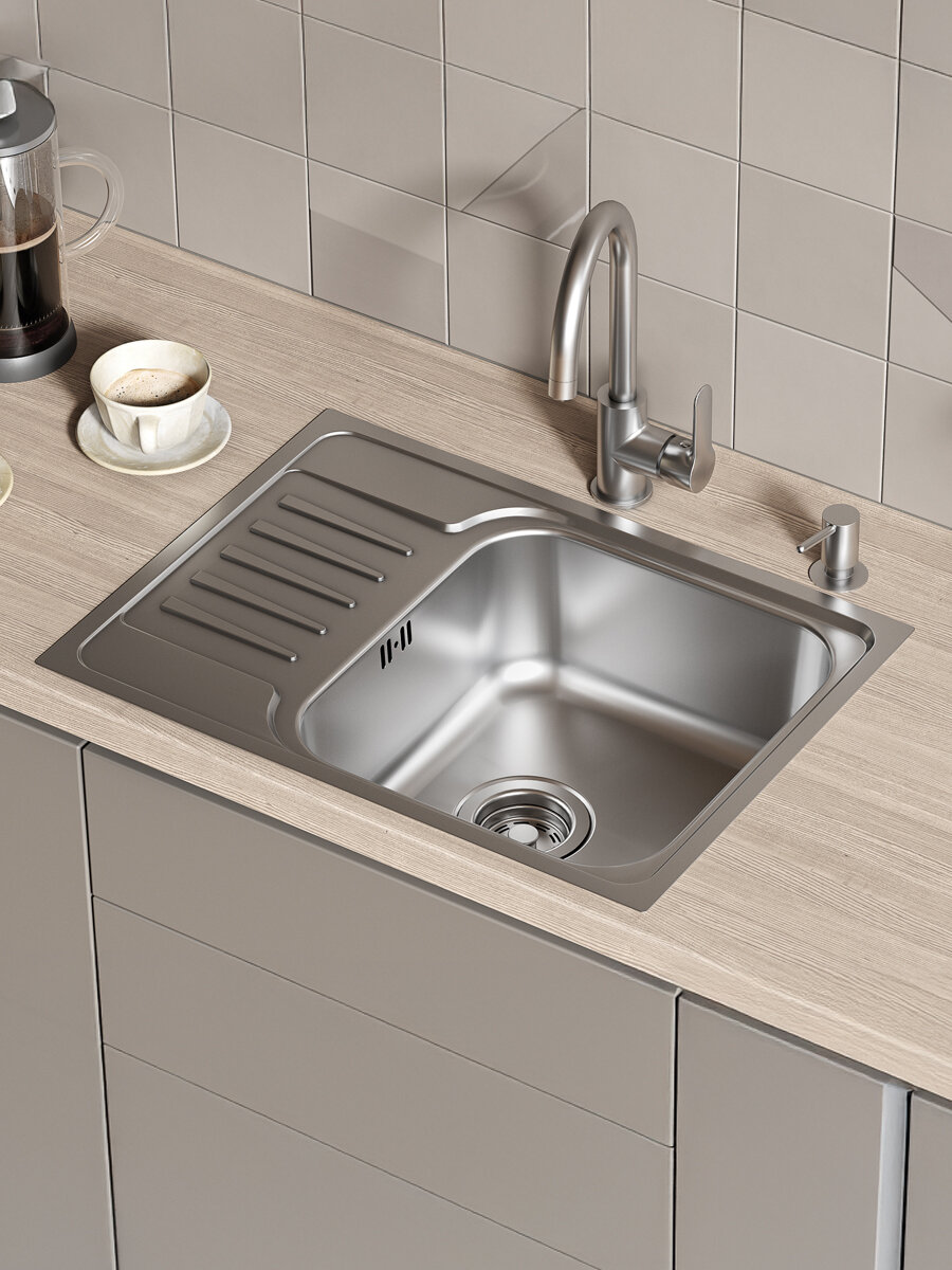 Мойка IDDIS Sound SND60SDi77 нержавеющая сталь шелк с крылом 605*440*180