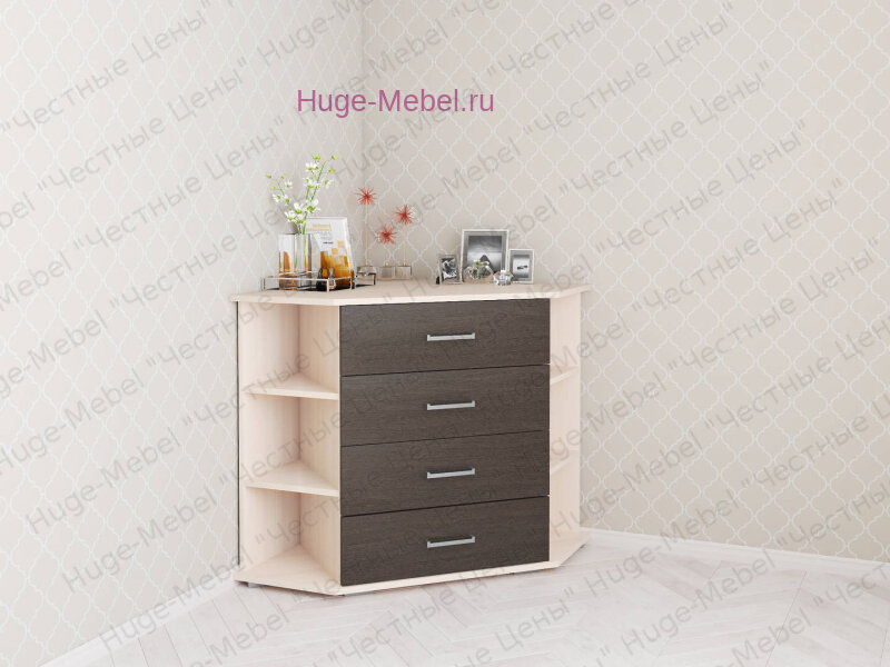 Угловой комод "Катрин 7 Дуб / Венге" Huge Mebel Комоды. Ширина 770 высота 790