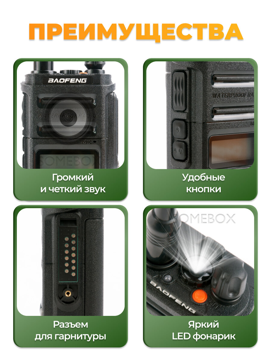 Радиостанция Baofeng UV-9R Pro 8 Вт 3 режима 2800 мАч, радиус 10 км, Type-C — фото 1