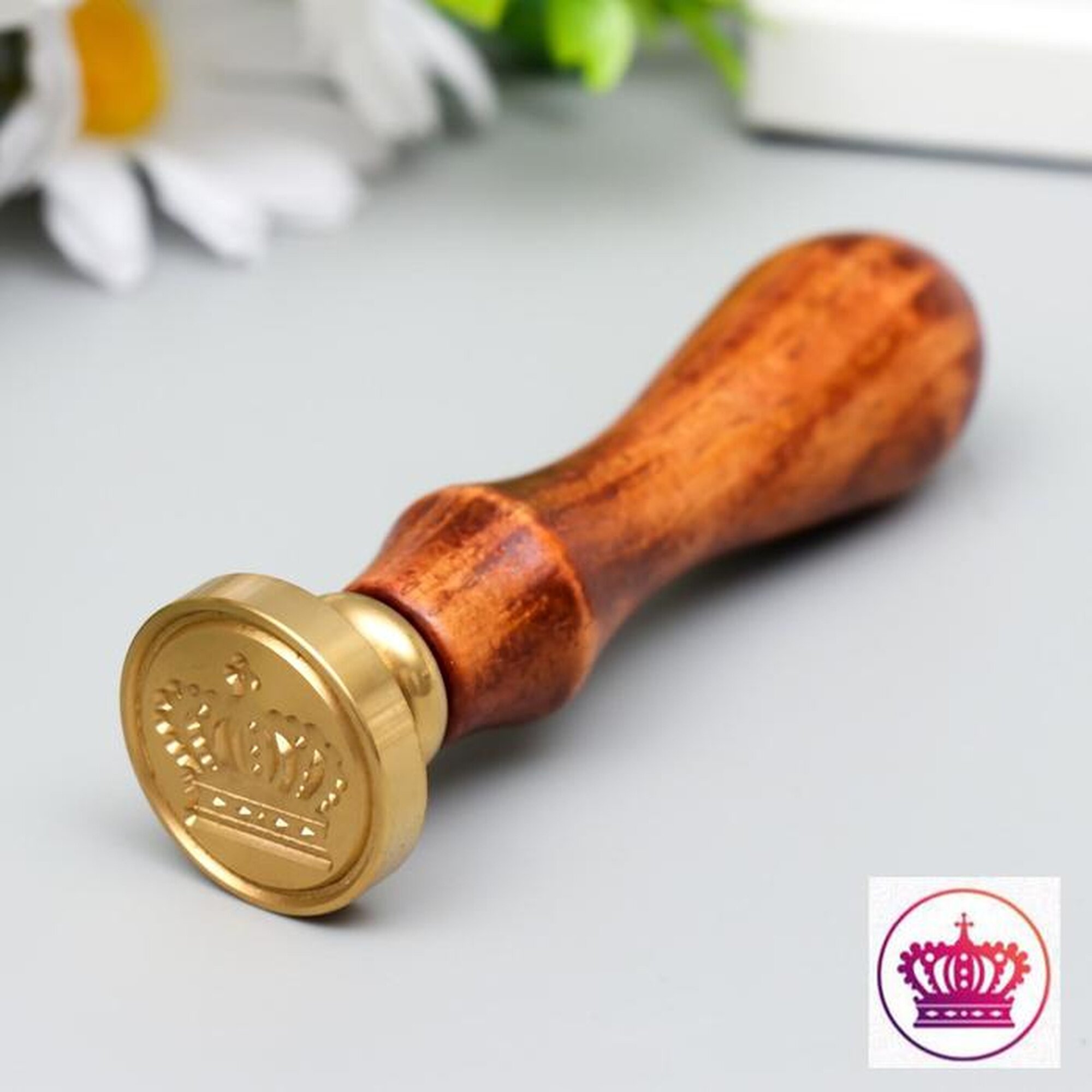 Печать для сургуча с деревянной ручкой 