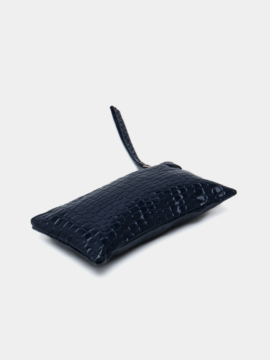 Сумка  Elegant Navy Croco Clutch, фактура лаковая, темно-синий
