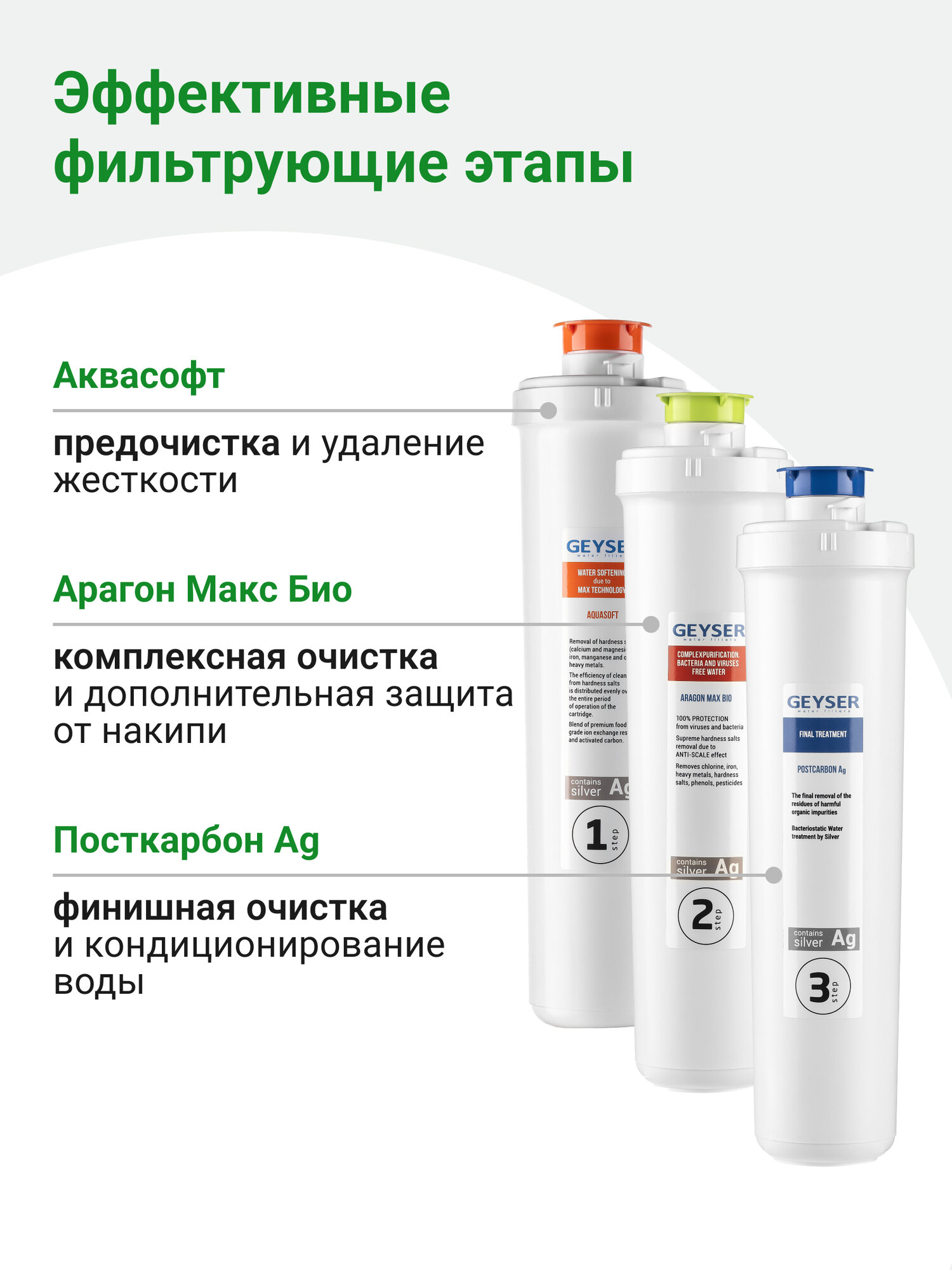 Фильтр для воды под мойку Гейзер Оптима Макс Био, с краном, до 100% удаление бактерий, вирусов и накипи, 16045 — фото 1