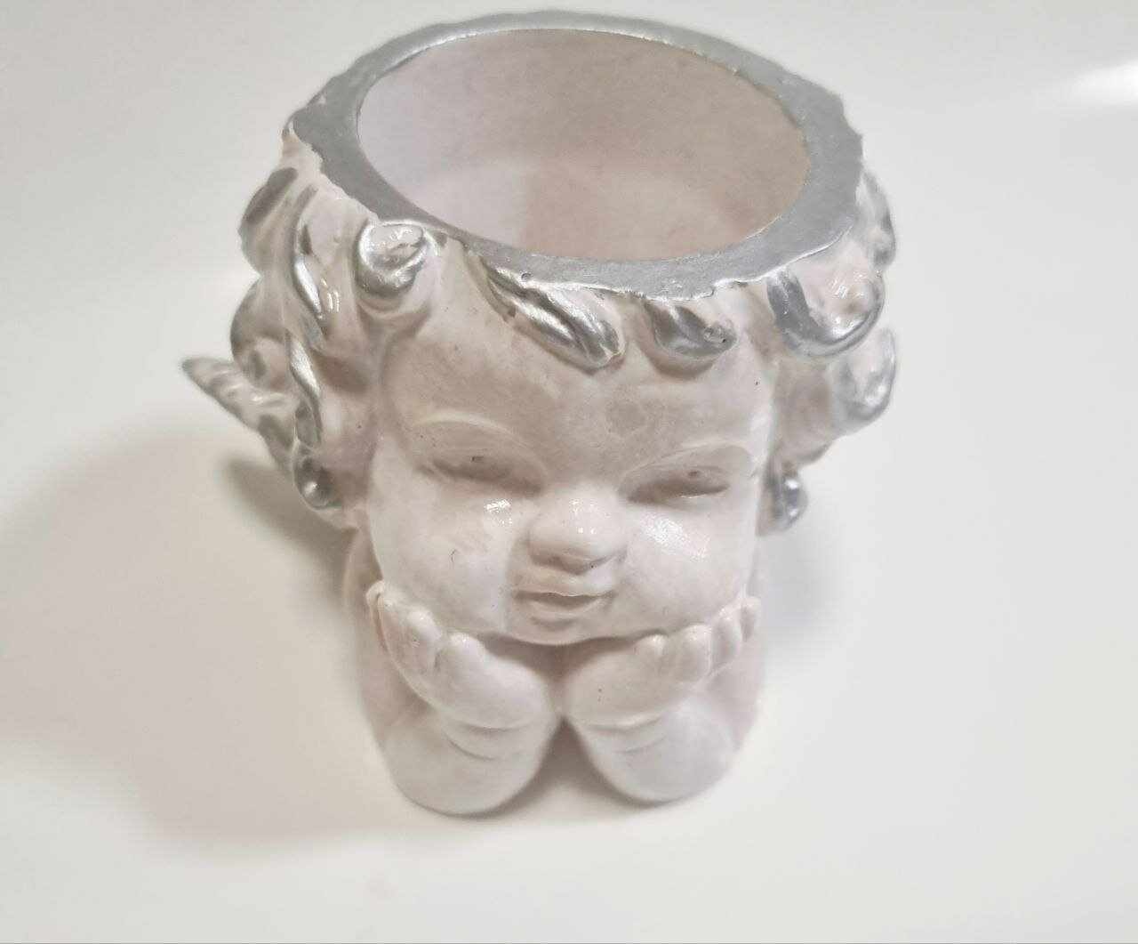 Статуэтка "Ангел", гипс, ручная работа, для интерьера, белый — фото 1