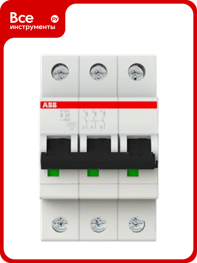 Автоматический выключатель ABB S203 3P 63А 6kA 2CDS253001R0635