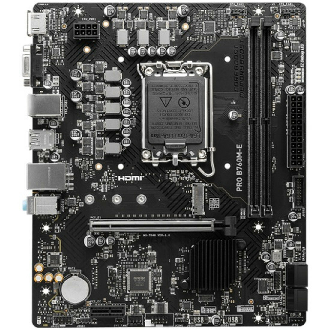 Материнская плата MSI PRO B760M-E, mATX, LGA1700