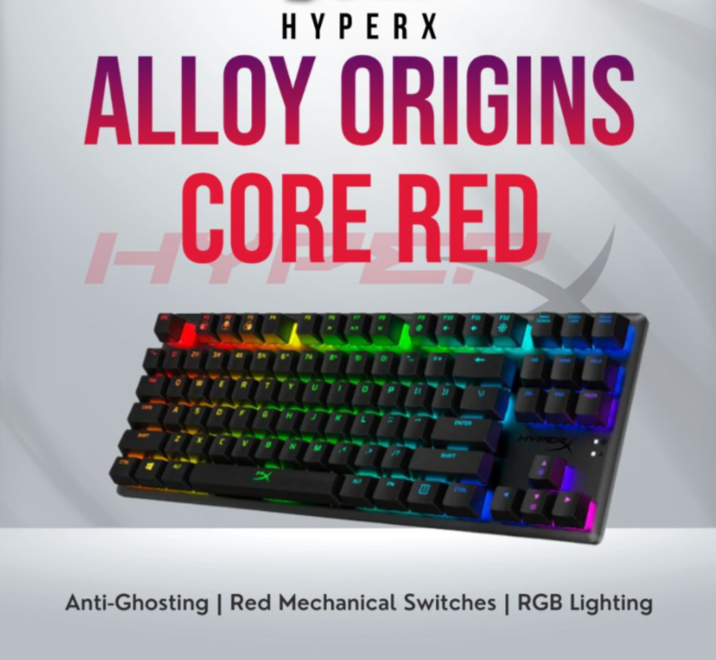 Игровая клавиатура HyperX Alloy Origins Core TKL HyperX Red Switch, русская , USB, механическая, 87 клавиш (4P5P3AA#ABA)