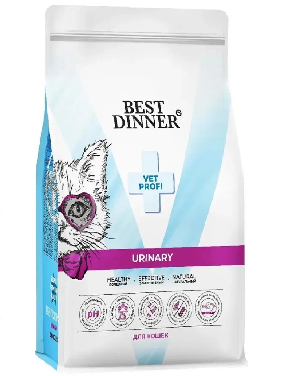 BEST DINNER VET PROFI URINARY сухой лечебный корм для кошек с курицей 1.5кг