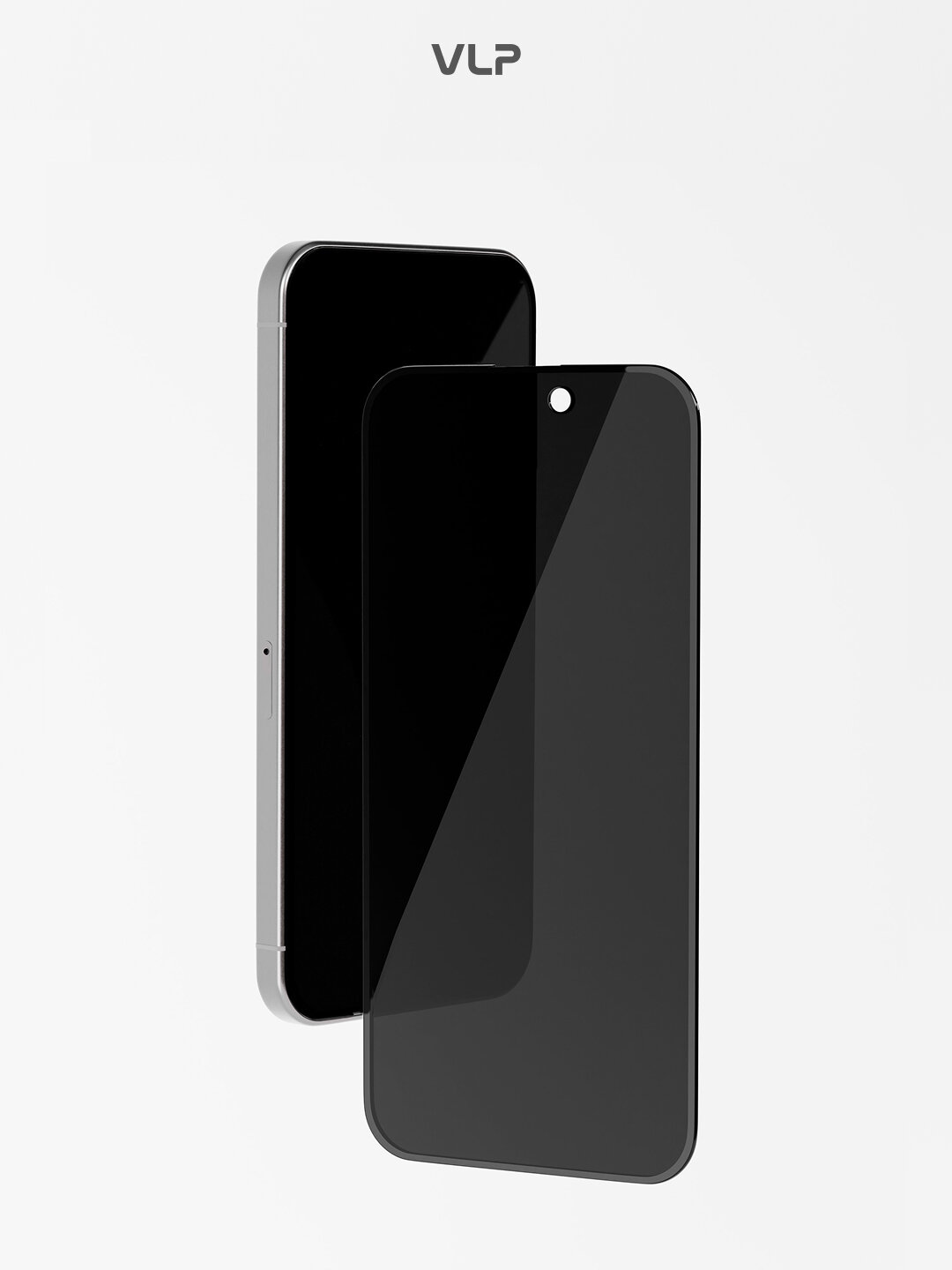 Защитное стекло для iPhone 16 Pro VLP, 2.5D, Privacy, черная рамка — фото 1