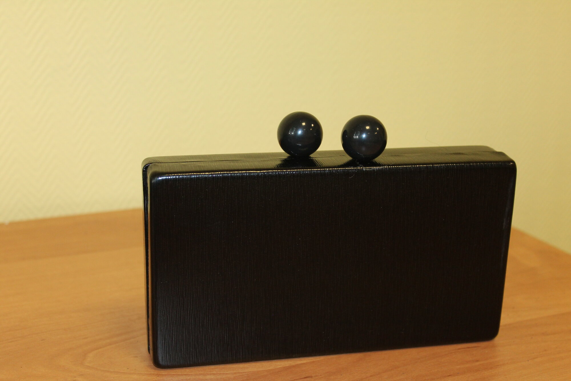 Сумка клатч  Клатч черный фермуар, фактура матовая, гладкая, черная