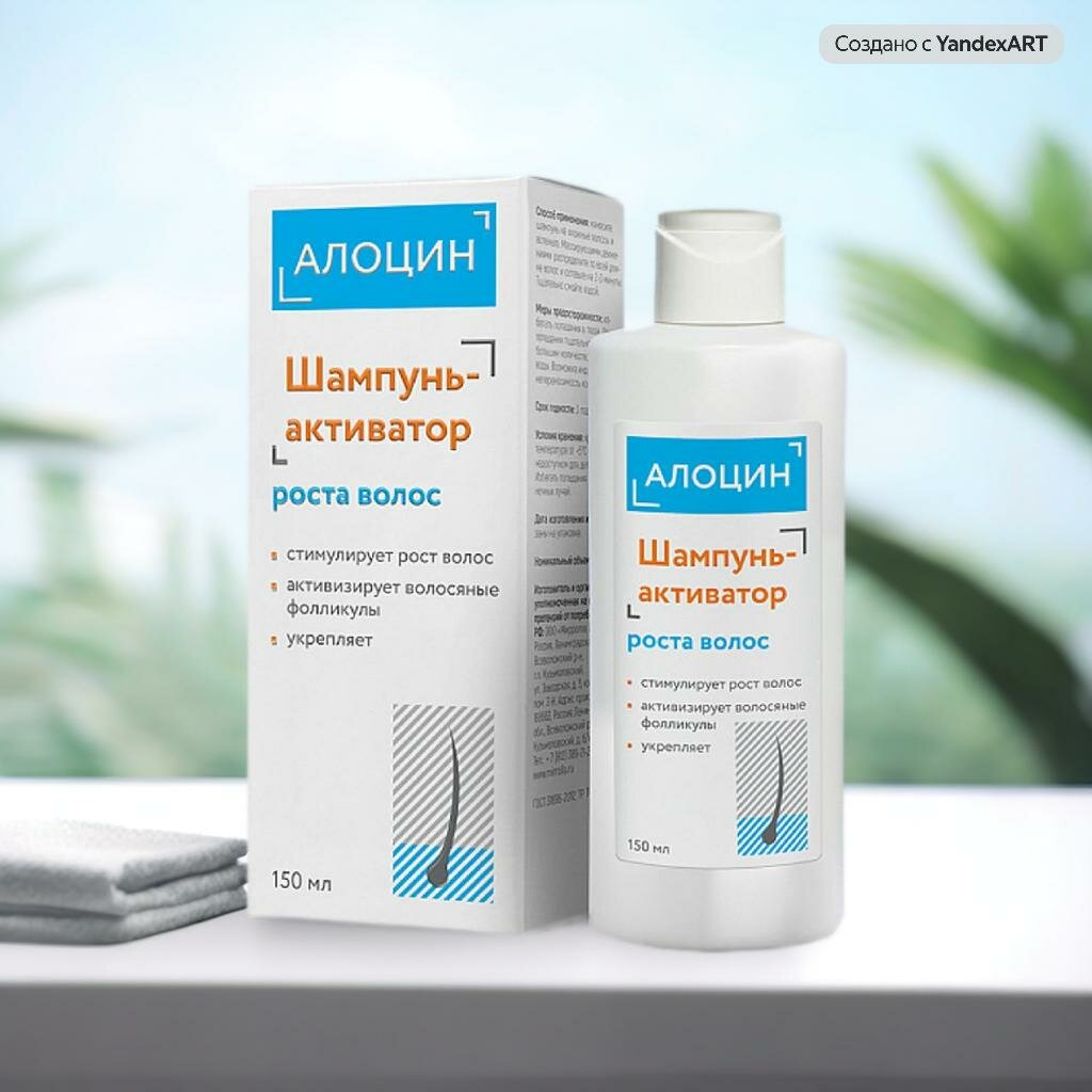 Шампунь-активатор Mirrolla "Алоцин", для всех типов волос, против выпадения, 150мл — фото 1