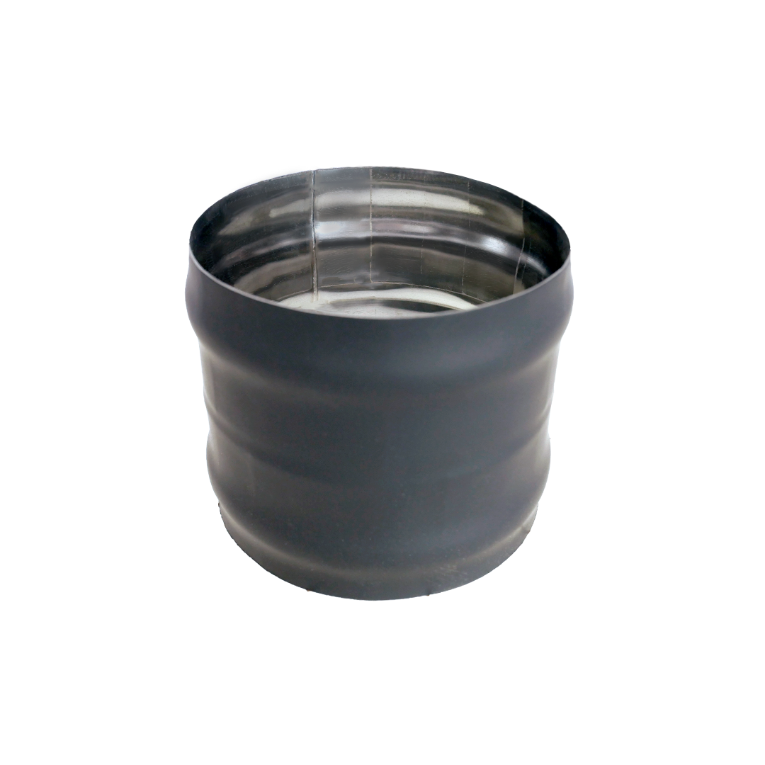 Адаптер для дымохода Везувий BLACK Ø 115мм L-110мм (ММ) AISI 430/10мм нержавеющая сталь