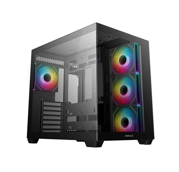Deepcool CG530 4F без БП, боковое окно (панорама), 3x120мм ARGB Reverce вентилятора на боковой стенке, 1x120мм ARGB вентилятор сзади, черный, ATX
