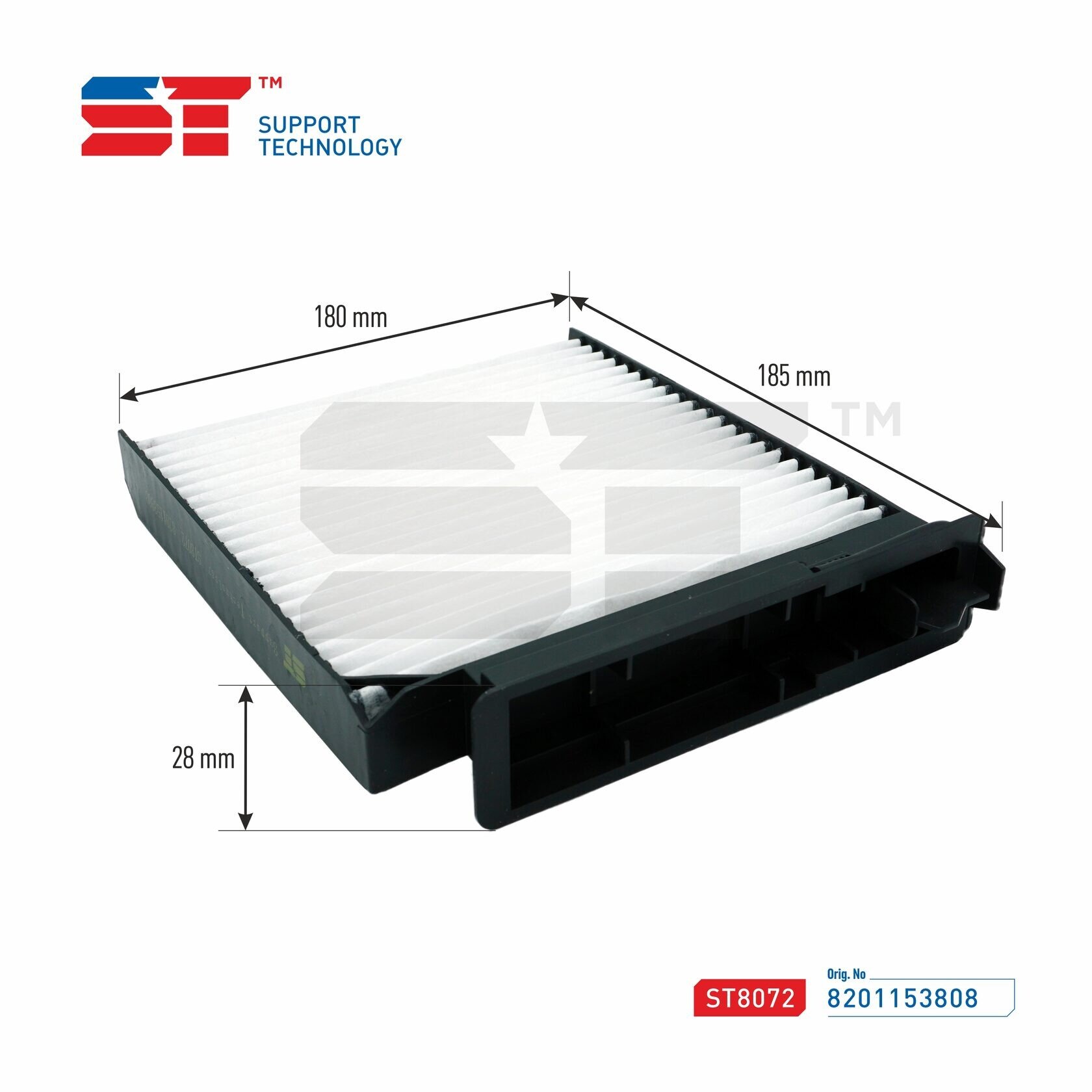 Фильтр салона для Lada Largus 12-; Renault Logan 04- Duster 11--; Nissan Almera 12- ST