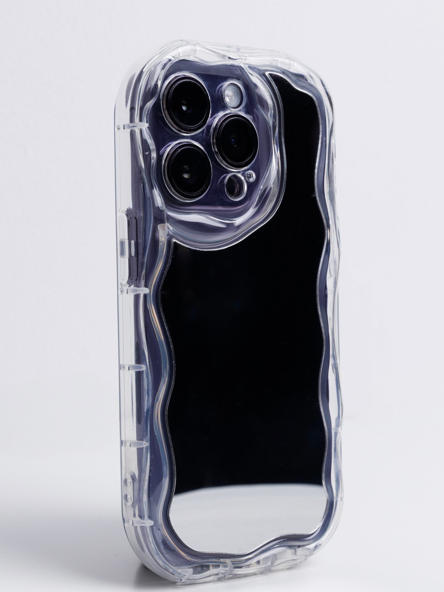 Чехол-бампер для iPhone 13 pro, с зеркалом, полупрозрачный, soft-touch — фото 1