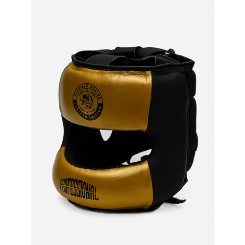 Боксерский Бамперный Шлем из натуральной кожи REVANSH PRO BLACK GOLD