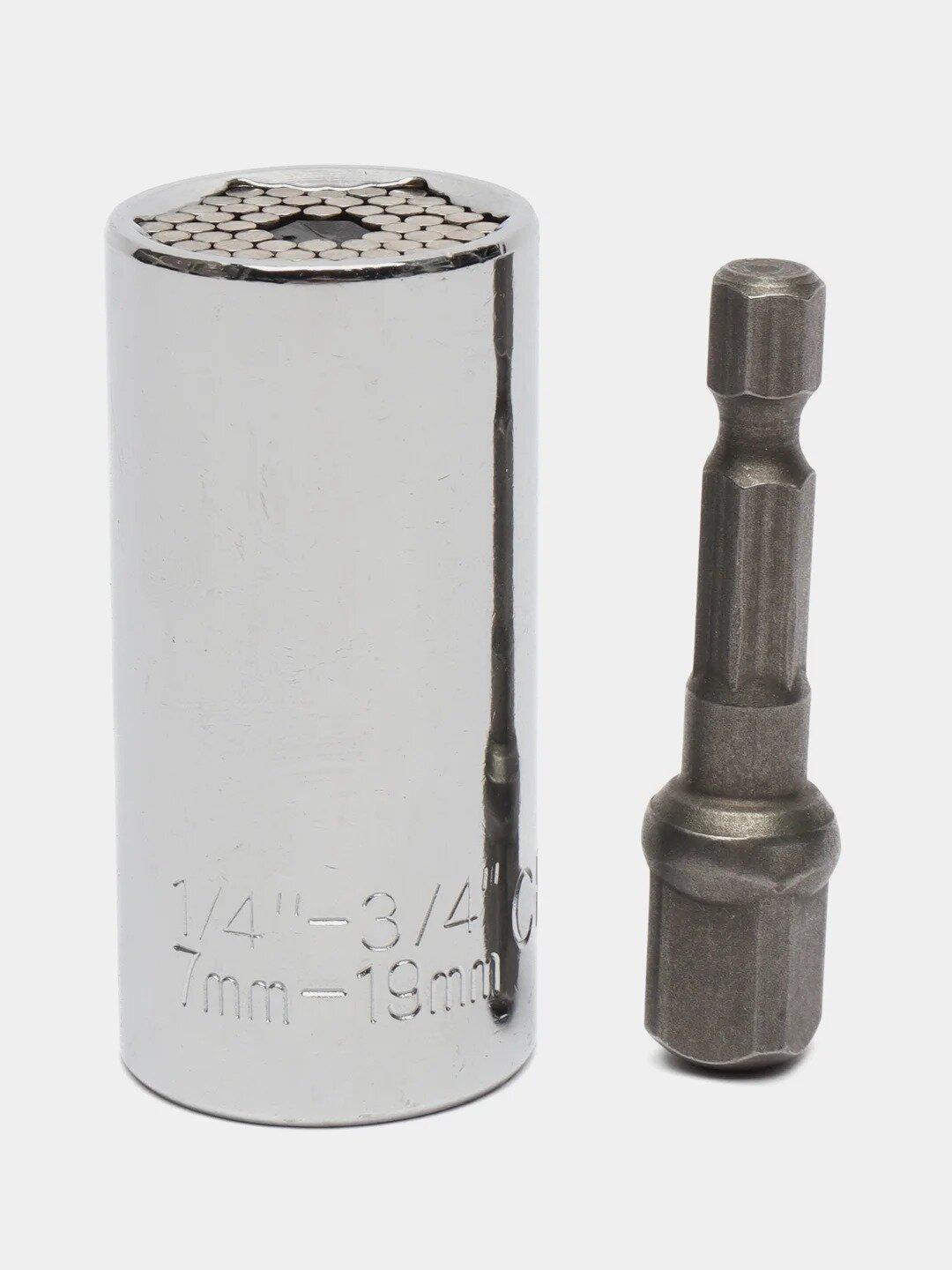 Головка торцевая многоразмерная 7-19 мм в комплекте с адаптером