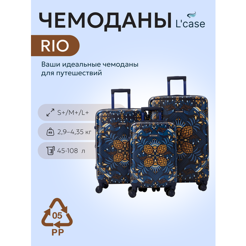 Комплект чемоданов Lcase Phatthaya размер M синий 41105₽