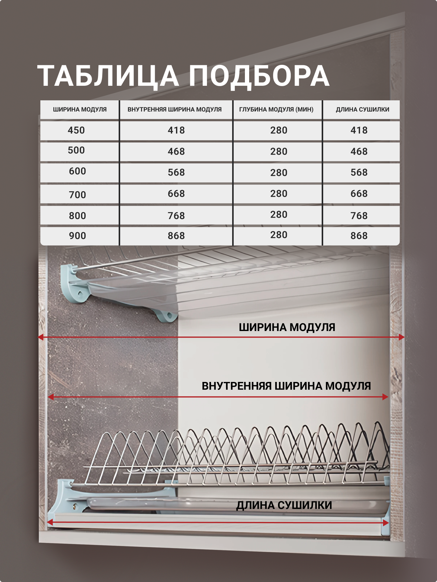 Сушилка для посуды в шкаф 60 см LID, 2 яруса с поддонами, хромированная сталь — фото 1