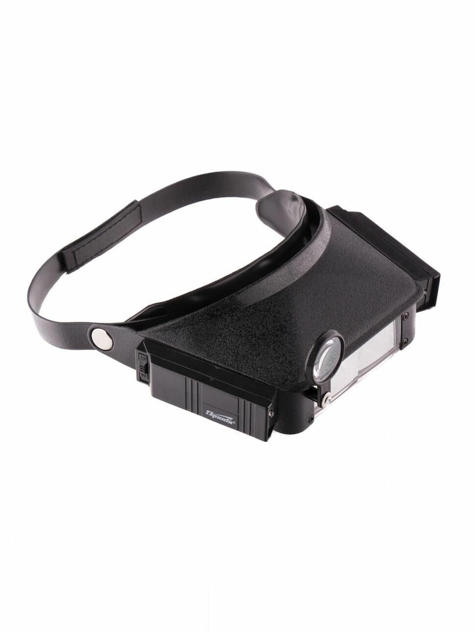 Лупа с дополнительными линзами, с подсветкой, для закрепления на голове Sparta 913825
