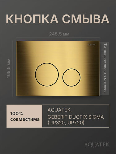 Изображение товара Кнопка смыва для инсталляции Geberit Sigma, Aquatek, титановое золото, круглая