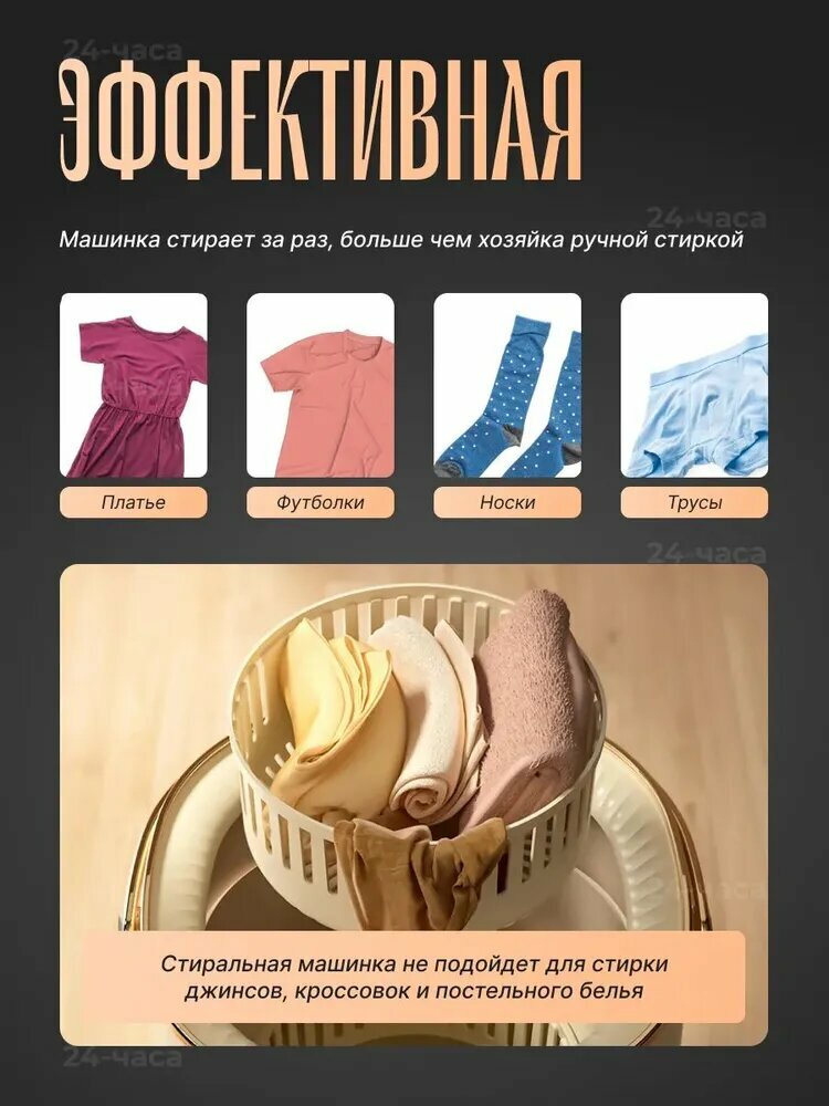 Картинки Xiaomi Стиральная машинка мини, портативная, складная, стиральная машина малютка, 13 литров цвет серый с белым