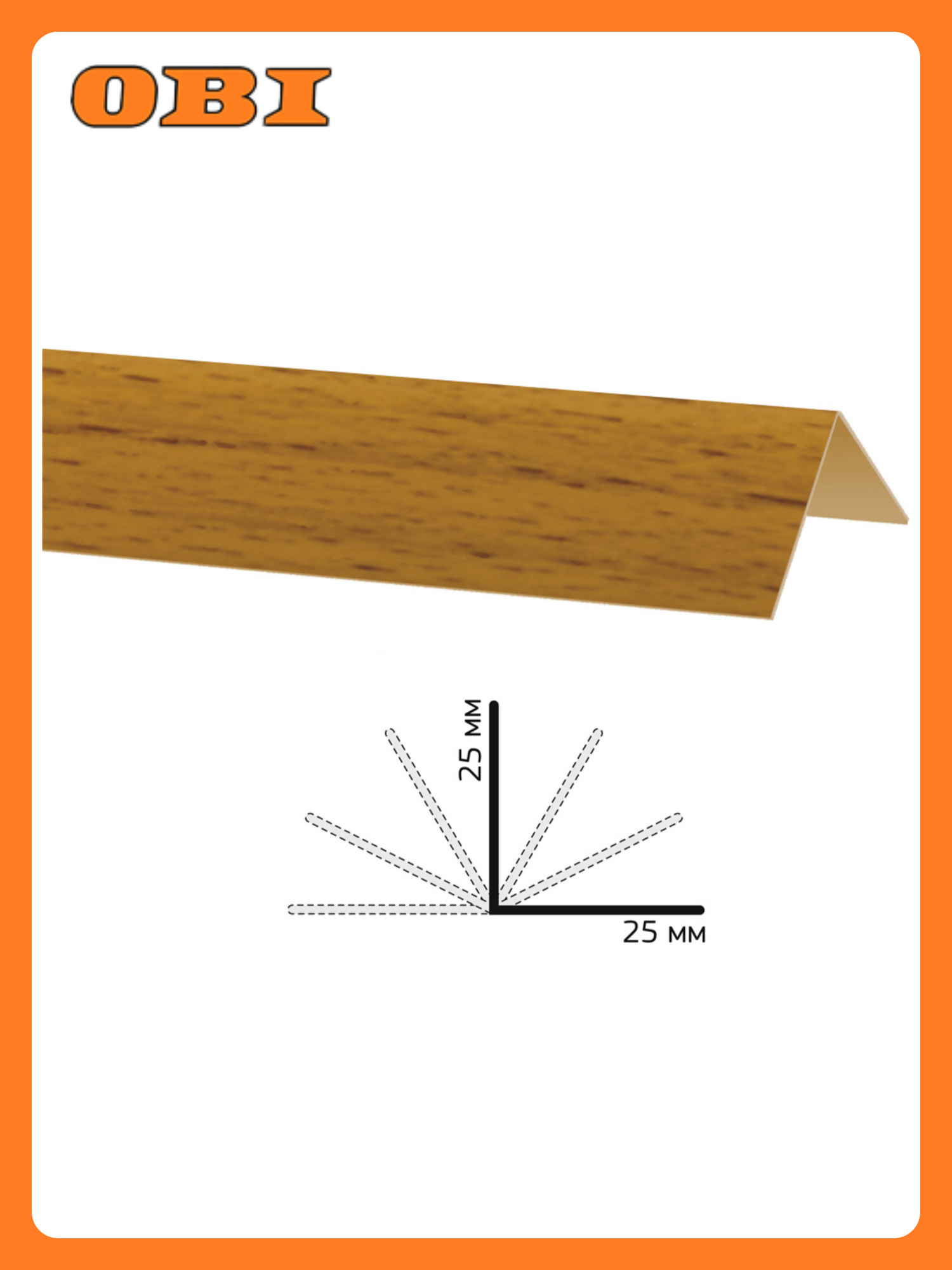 Угол Decoplast бук темный 25 х 25 мм