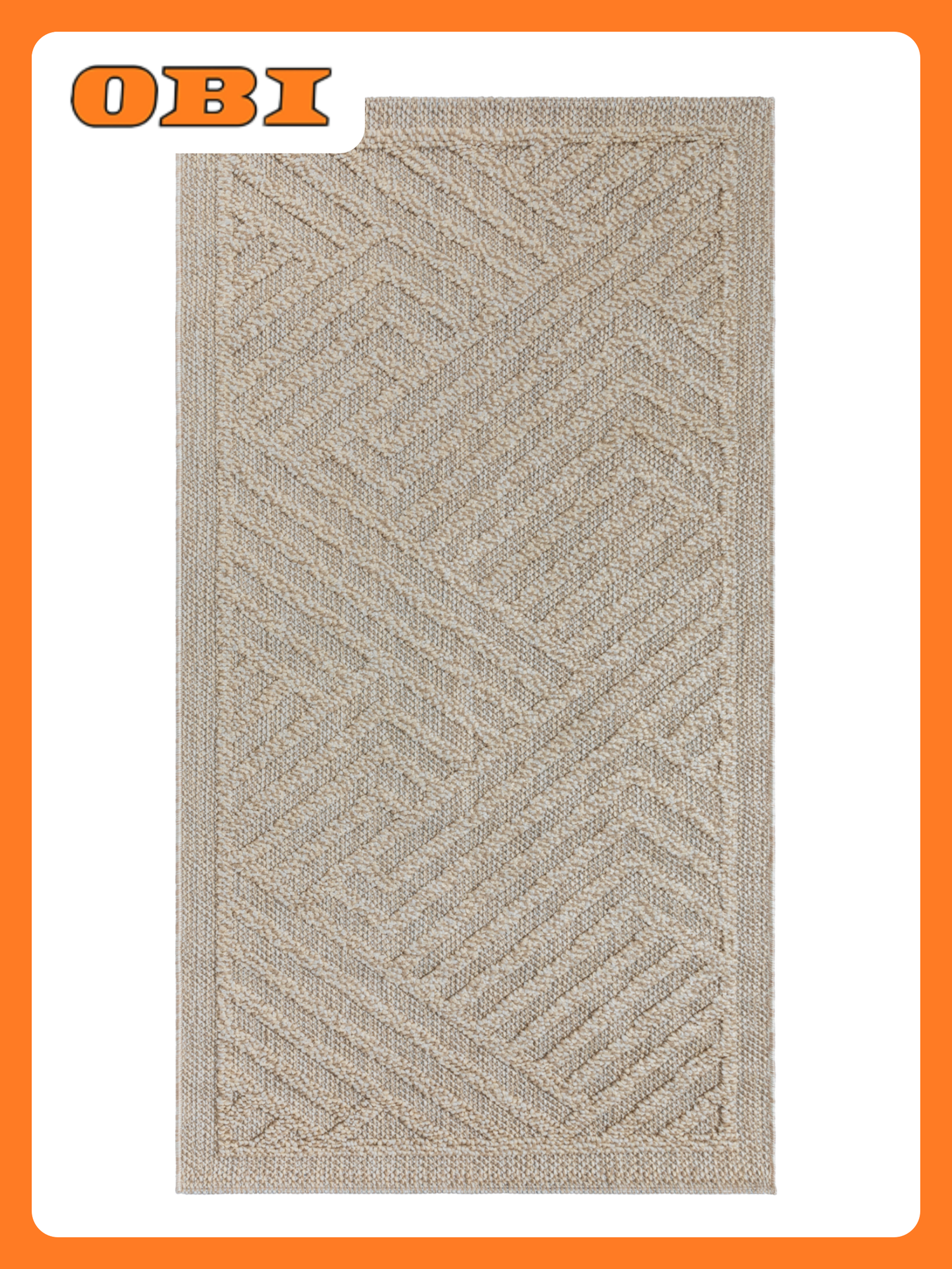 Ковер INESSA SS004 0.8x1.5 м полипропилен джутовая основа высота ворса 7 мм