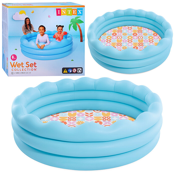 Бассейн надувной Intex "Волна" размер 168х46 см, возраст от 3 лет, материал прочный винил 56191NP