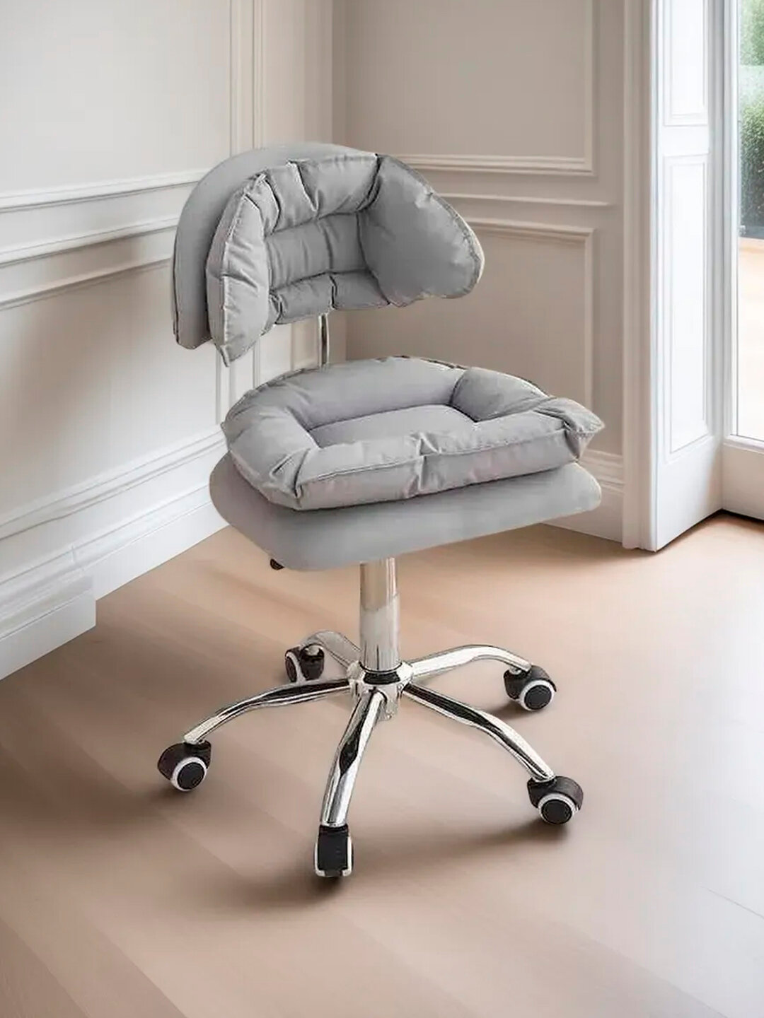 Эргономичный стул, для дома и салона с регулировкой, высоты и вращением офисный стул - Тёмно-серый